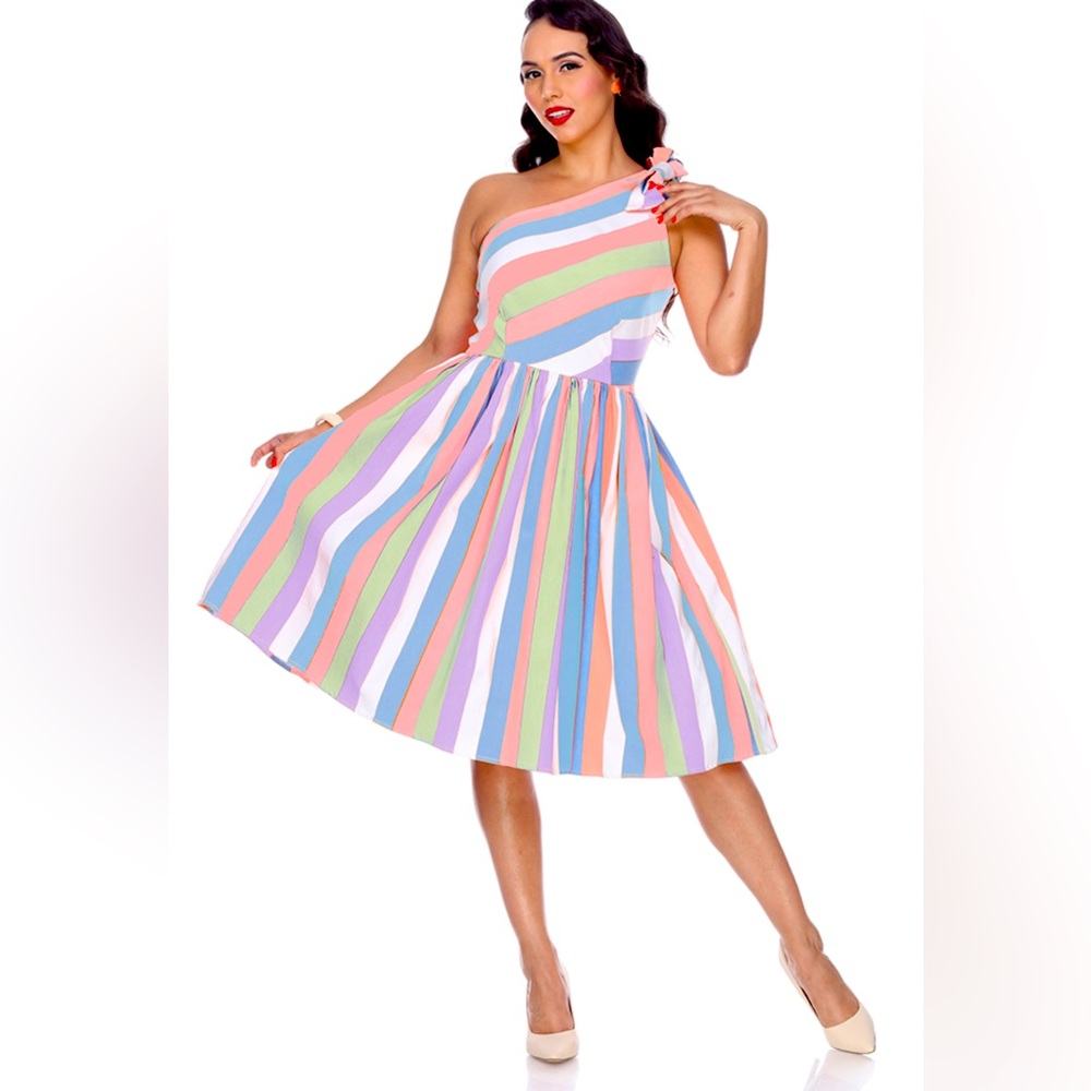 Belinda Dress (Sorbet) by Bettie Page Small Candy color pinup